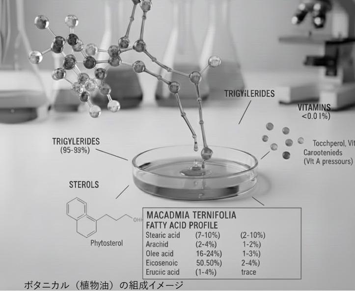 ボタニカルヘアオイルの組成イメージ