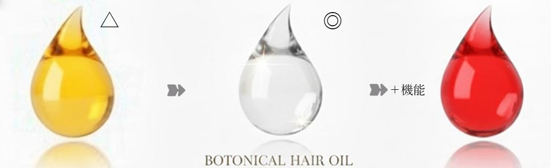ボタニカルヘアオイルの選び方の注意マーク。